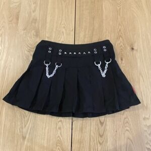 Vintage Y2K Tripp NYC Black Mini Skirt With Chains Size Large Daang